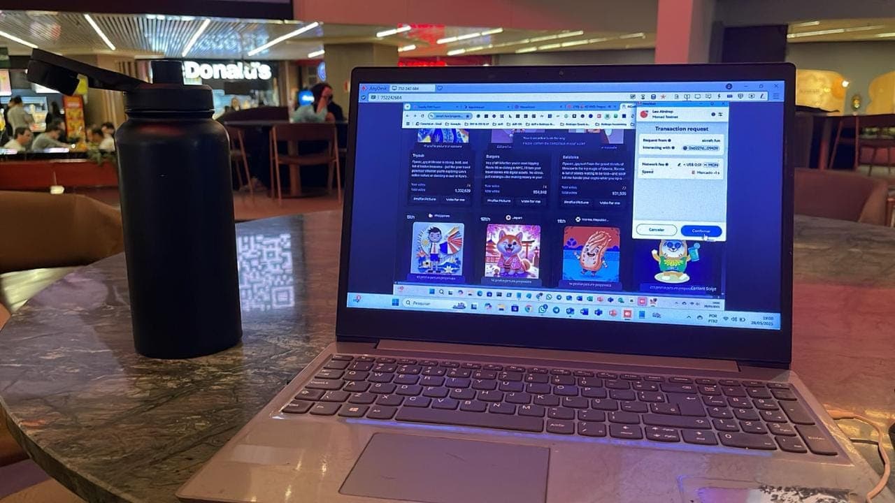 Laptop showing a Web3 application on screen